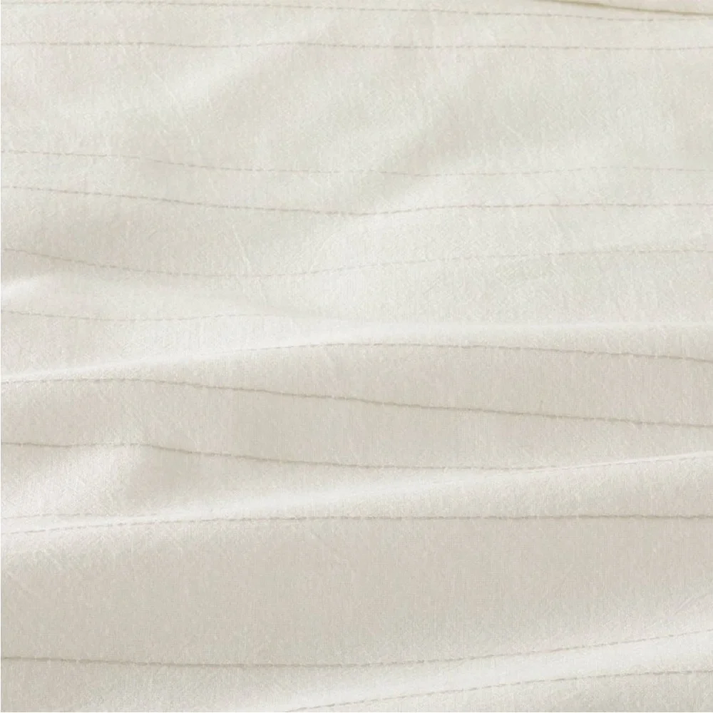 HEARTH & HAND NEW fine stripe duvet -twilight taupe/sour cream -NO SHAMS -f/q